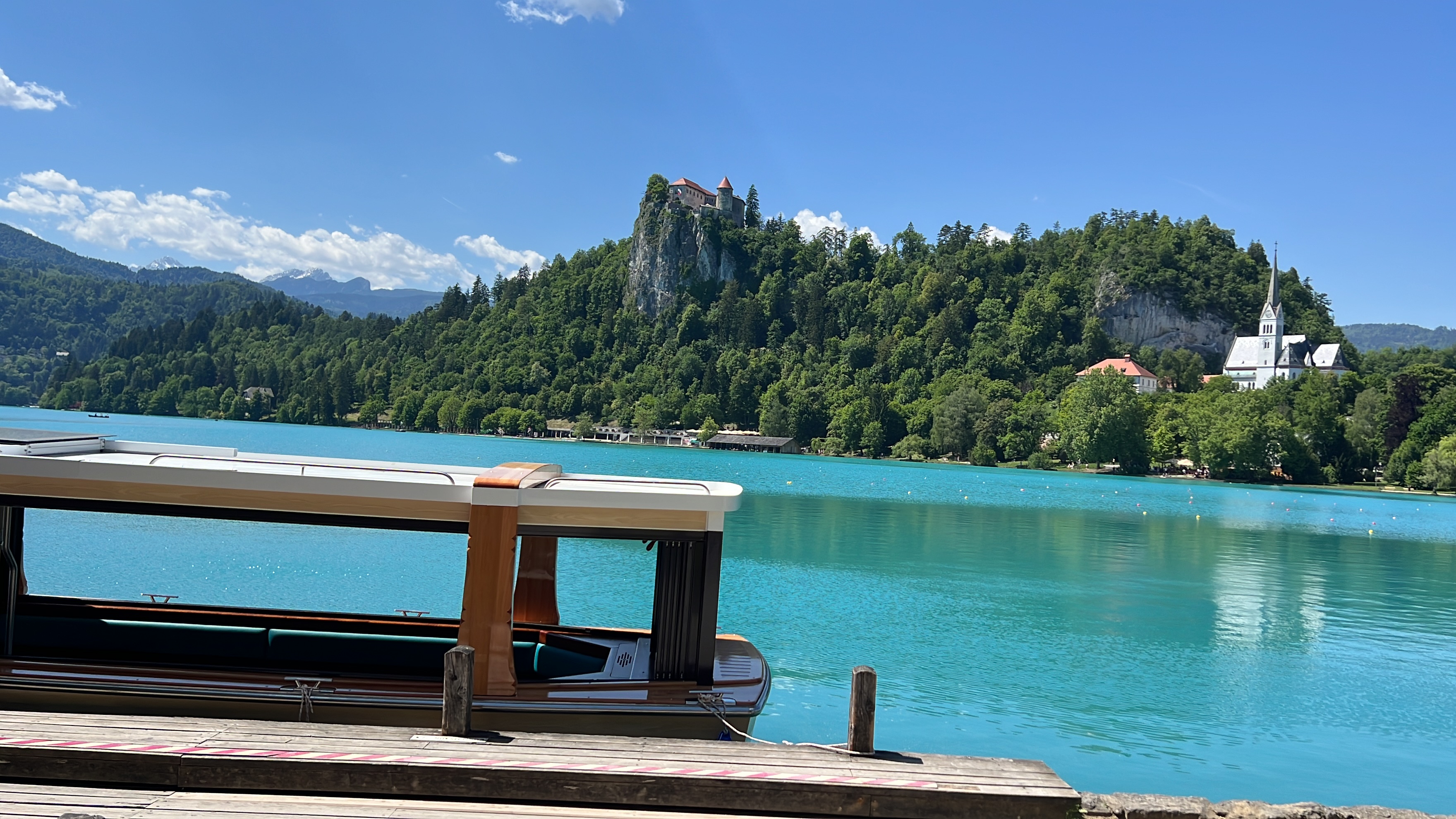 Lake Bled, Slovenia, photographed from the shore during the on-site inspection